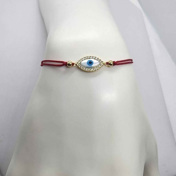 NEW Sterling Silver 925 Evil Eye Red String Bracelet – Protection & Style - Picture 3 of 7